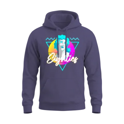 Retro Disco Nostalgia Neon Unisex Hoodie - Heather Sport Dark Navy