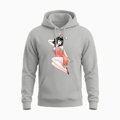 Pinup Girl Retro Easter Bunny Retro Tattoo Unisex Hoodie - Ash