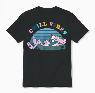 The Casual Vibe of the Pink Panther T-Shirt, Black, S Unisex T-Shirt - Black