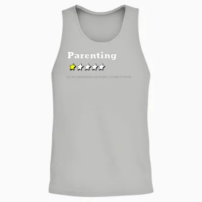 Parenting 1 Star Rating; Funny Parenting Gift; Unisex Tank Top - Ash