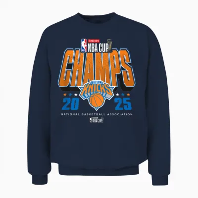 Nba Official Emirates Cup 2025 Champs New York Knicks Unisex Sweatshirt - Navy