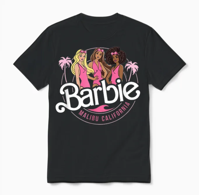 Barbie โ Logo Der Malibu California Group Unisex T-Shirt in Black