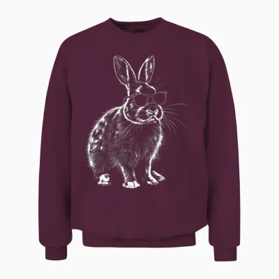 Rabbit Animal Lovers Cute Rabbit Bunny Sunglasses Unisex Sweatshirt - Maroon