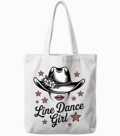 Line Dance Country Girls' Tote Bags - White