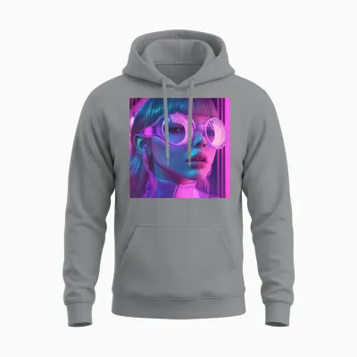 Neon Retro Vision Unisex Hoodie - Sport Grey
