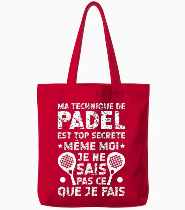 Padeliste Drôle Padel Ne Sais Pas Ce Que Je Fais Tote Bags in Red