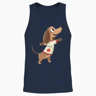 Cute Dog Unisex Tank Top - Navy