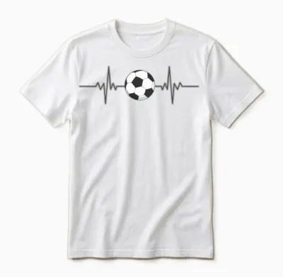 Soccer Heartbeat Soccer Ball Heartbeat Soccer Gift Unisex T-Shirt - White