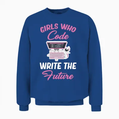 Girl Who Code Writes the Future Programmer Unisex Sweatshirt - Royal