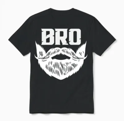 Bro Beard Funny Unisex T-Shirt - Black