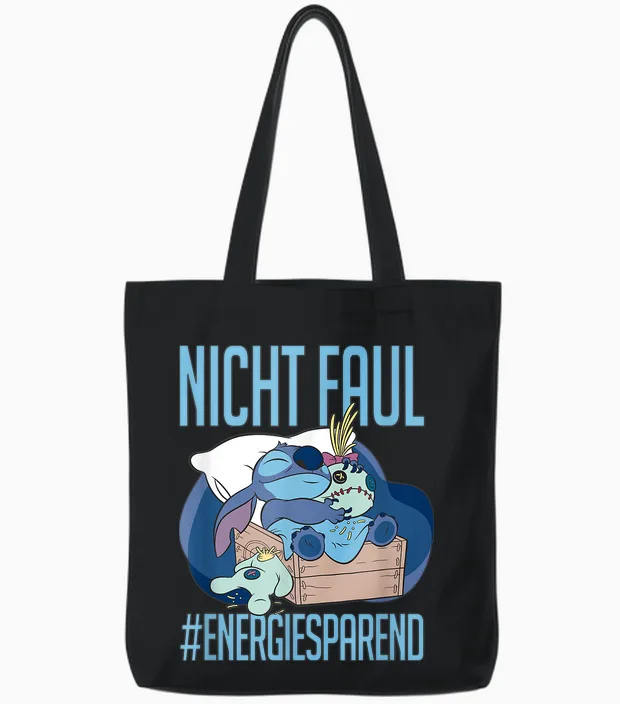 Disney Lilo & Stitch Nicht Faul #energy-Saving Tote Bags in Black