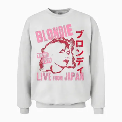 Blondie Live from Japan Flyer Vintage Band Unisex Sweatshirt - White