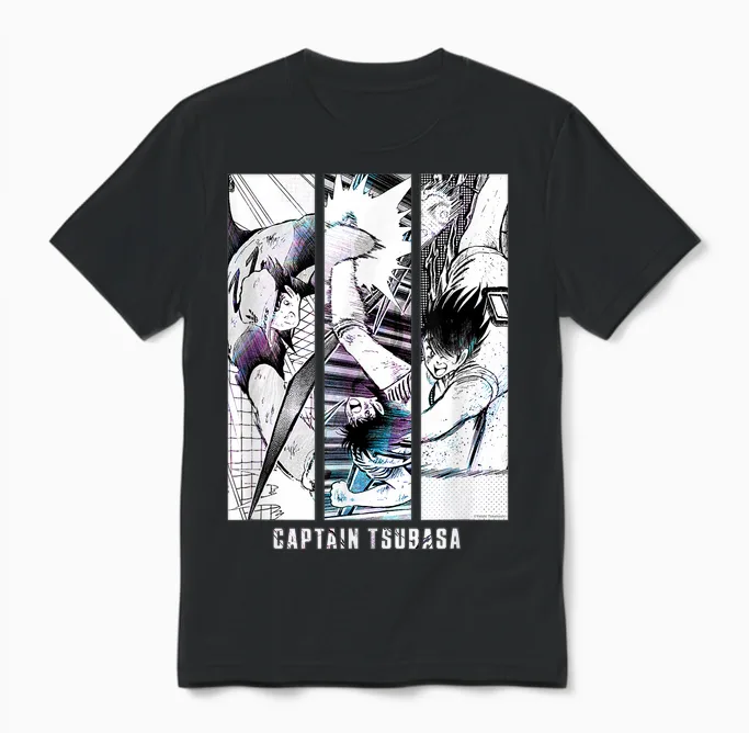 Captain Tsubasa Schießen (berühmte Szene) Unisex T-Shirt in Black