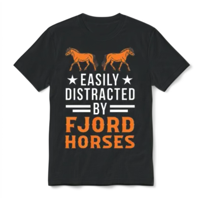 Easily Distracted by Fjord Horses Horse Unisex T-Shirt - Black