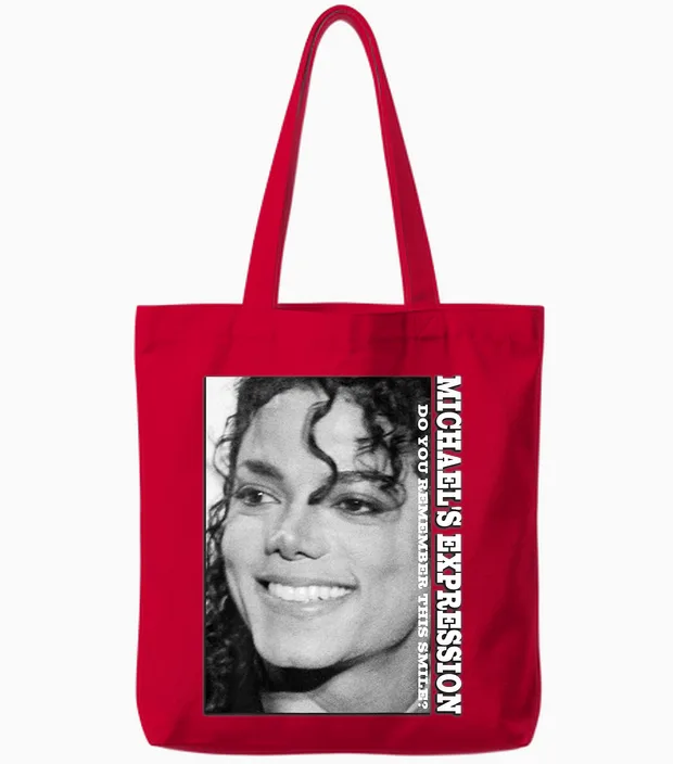 Michael Jackson 712 Back Printed Tote Bags in Red