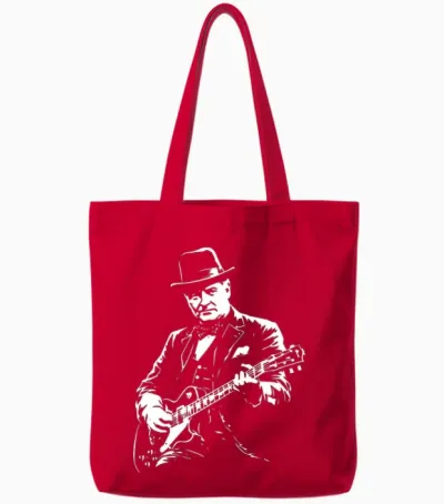 Winston Churchill Guitare Manche Longue Tote Bags - Red
