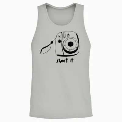 Shoot It Funny Photographer Unisex Tank Top - Ash