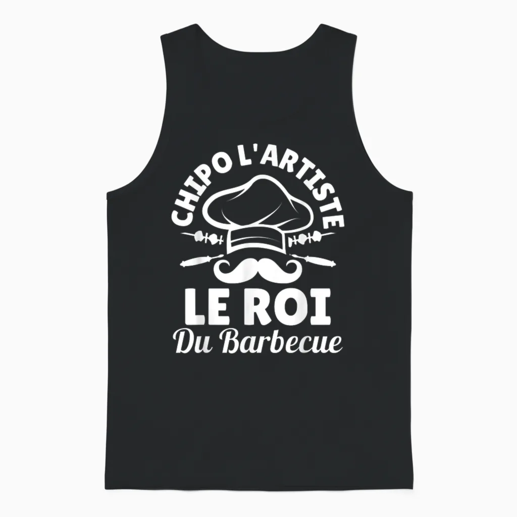 Bbq Humor | Barbecue | Chipo the Artist King of Barbecue T-Shirt, Black, S Unisex Tank Top in Black