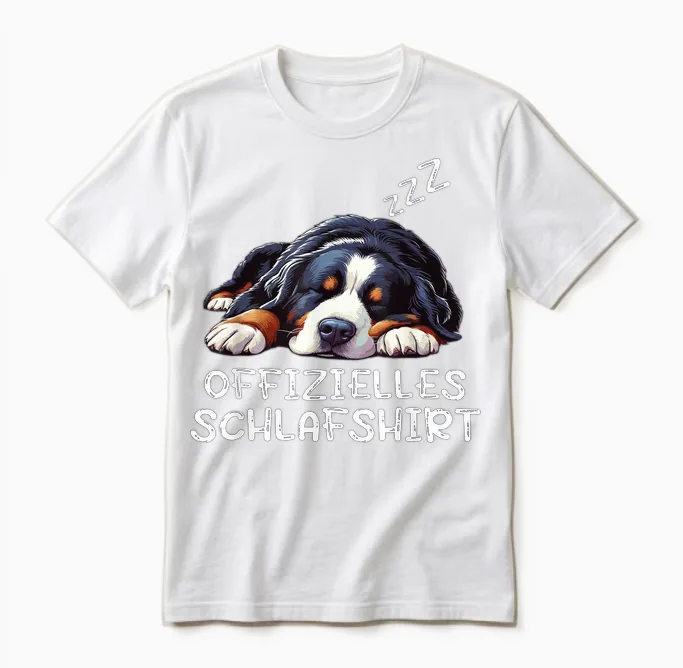 Official Sleep Shirt Bernese Mountain Dog Dog Unisex T-Shirt in White