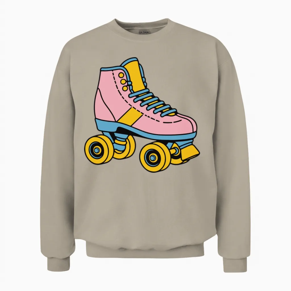 Retro Roller Skate Unisex Sweatshirt - Sand