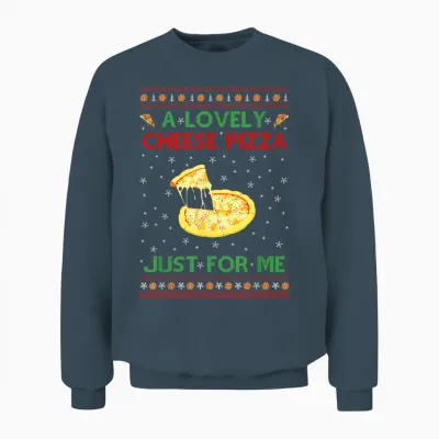 A Lovely Cheese Pizza Shirt Alone Funny Kevin X-Mas Home Unisex Sweatshirt - Dark Heather