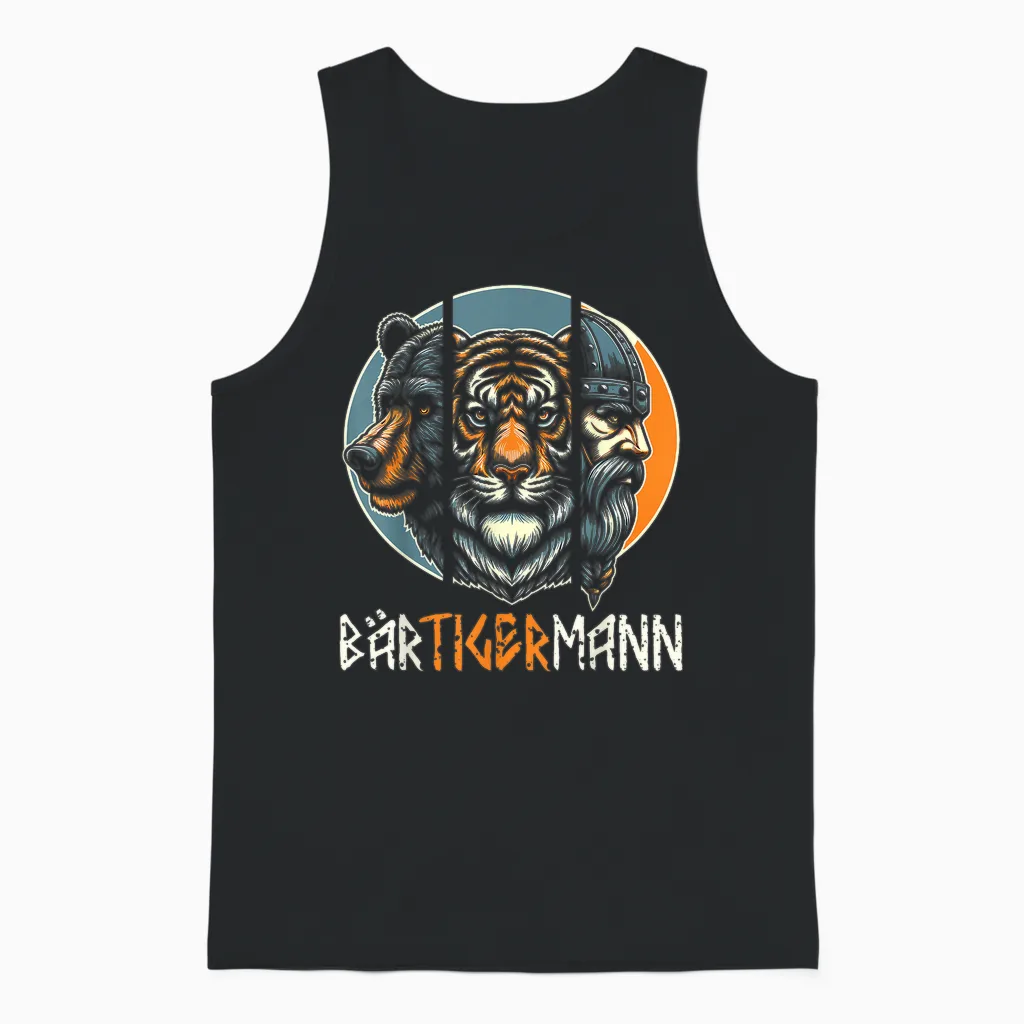 Bärtigermann Viking Beard Full Beard Tiger Man T-Shirt, Black Unisex Tank Top in Black