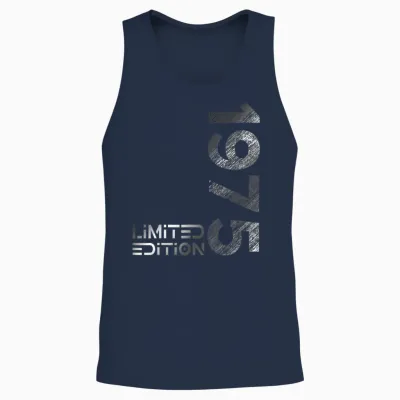 Limited Edition Vintage 1975 Man Woman 48th Birthday T-Shirt, Black Unisex Tank Top - Navy