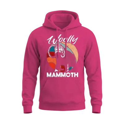 Retro Mammoth Humor Unisex Hoodie - Heliconia