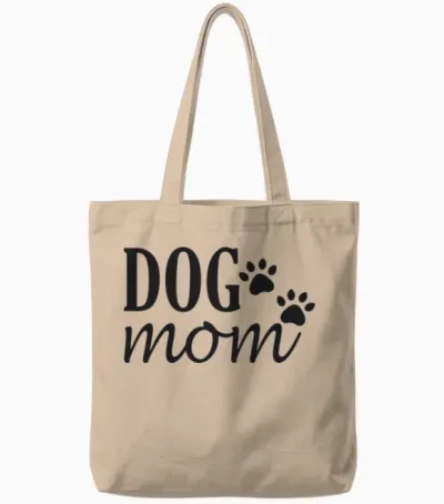 Dog Mom Tote Bags - Natural