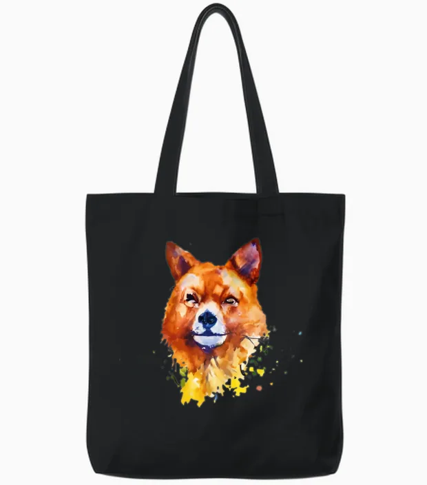 Painting Dog. - Dog Lovers Tote Bags in Black