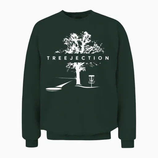 Treejection Disc Golf Funny Disc Golf Player Appar Unisex Sweatshirt in Forest