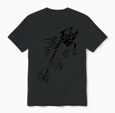 Fish Skeleton Unisex T-Shirt - Black