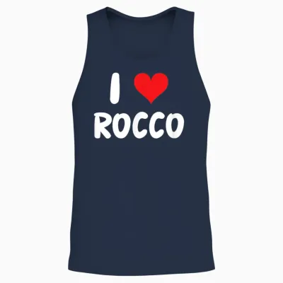 I Love Rocco Heart Unisex Tank Top - Navy