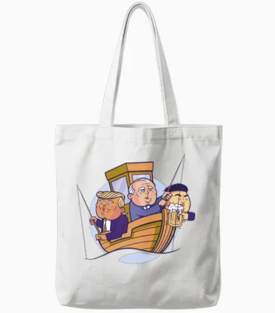 Presidents Fishing Funny Presidents Fishing Funny Tote Bags - White