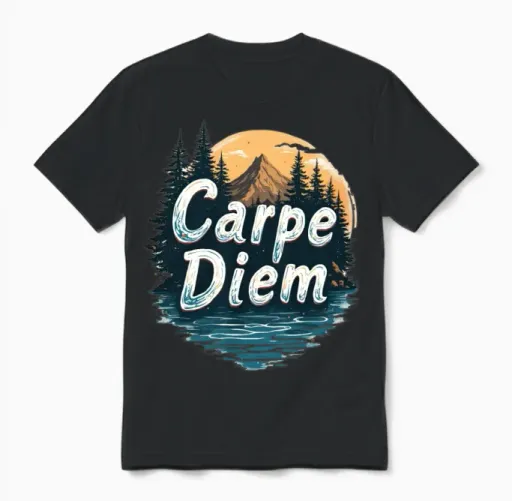 Carpe Diem Adventure Awaits Travel Unisex T-Shirt in Black