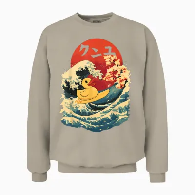 Rubber Duck Surf Japanese Rubber Duck Unisex Sweatshirt - Sand