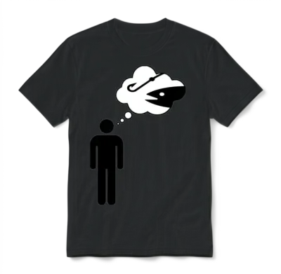 Thinking About Fishing Unisex T-Shirt - Black