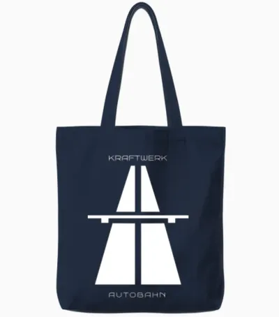 Kraftwerk Autobahn Retro Techno Tote Bags - Navy