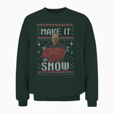 Star Trek: the Next Generation Make It Snow Unisex Sweatshirt - Forest