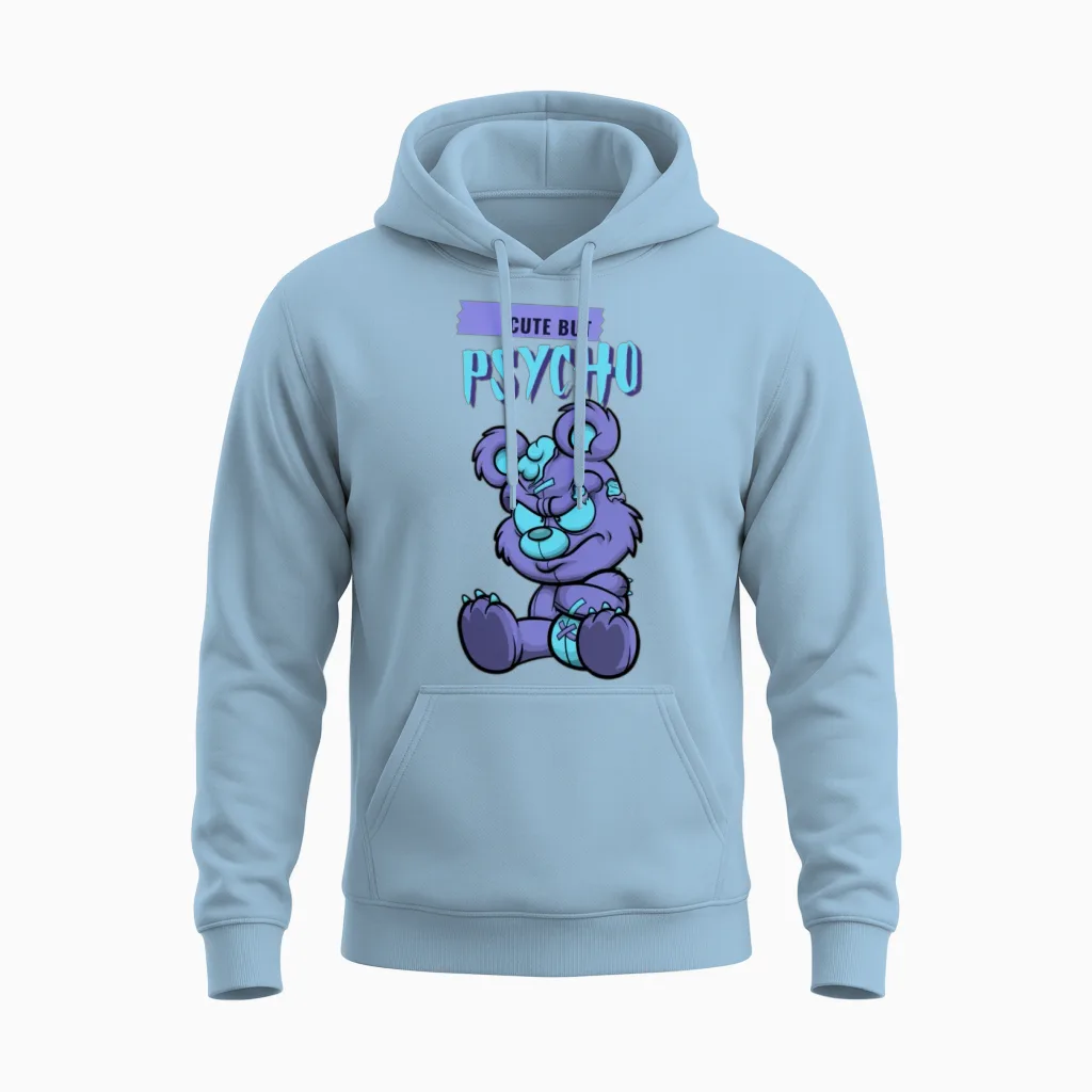 Cute but Psycho Unisex Hoodie in Light Blue