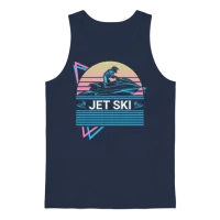 Jet Ski Retro Unisex Tank Top - Navy – 1