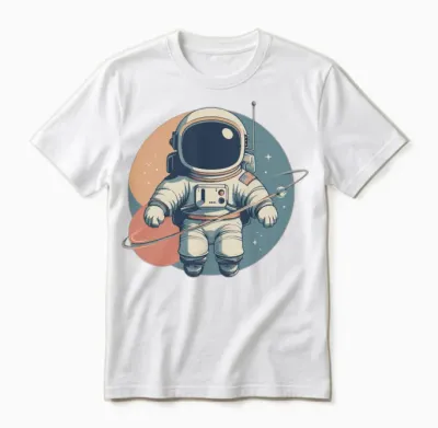 Cosmic Retro Astronaut Unisex T-Shirt - White
