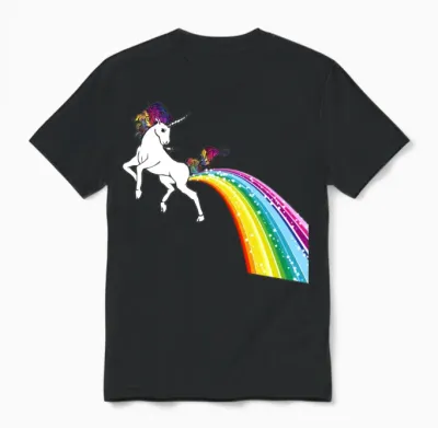 Unicorn Rainbow Poop Shirt - Bottom Wiping Unicorn Unisex T-Shirt - Black