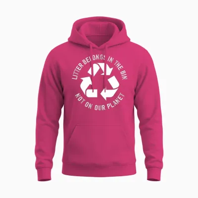 No Littering Anti Littering Earth Day Unisex Hoodie - Heliconia