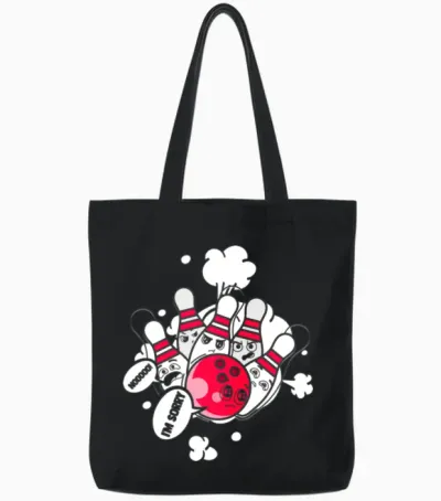 Funny Bowling Ball Bowling Bowling Tote Bags - Black
