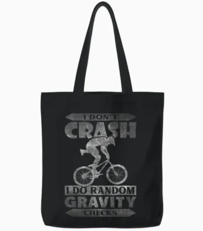 I Dont Crash I Do Random Gravity Checks Funny Tote Bags - Black