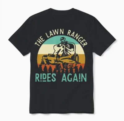 The Lawn Ranger Lawn Mower Tractor Unisex T-Shirt - Black