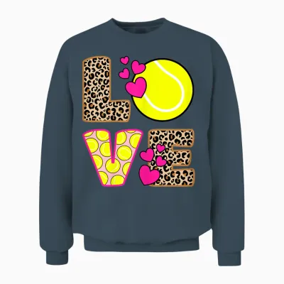 Love Tennis Tennis Player Women's Girls' T-Shirt, Black Unisex Sweatshirt - Dark Heather
