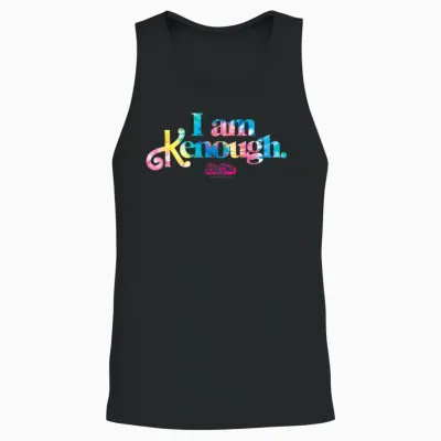 Barbie the Movie - I Am Kenough Tie Dye Logo Unisex Tank Top - Black