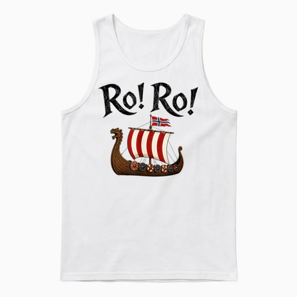 Ro Ro Norwegen Wikinger Schiff Fußball Norwegischer Fan Unisex Tank Top in White